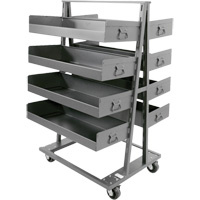 Chariot &agrave; cadre en A robuste &agrave; deux c&ocirc;t&eacute;s avec 8 grands plateaux &agrave; rebords, 38" x 30" x 63", Capacit&eacute; 2500 lb Quali-T-Solutions