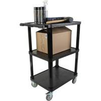 Chariot utilitaire avec tablette plate, 3 tiers, 18-1/8" x 37-3/8" x 27-3/4", Capacit&eacute; 330 lb Quali-T-Solutions
