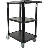 Chariot utilitaire avec tablette plate, 3 tiers, 18-1/8" x 37-3/8" x 27-3/4", Capacit&eacute; 330 lb Quali-T-Solutions