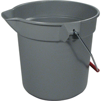 Seau Brute, Capacit&eacute; de 2.5 gal. US (10 pintes), Gris Quali-T-Solutions