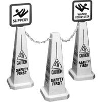 C&ocirc;nes de d&eacute;viation Lamba  Caution , Anglais avec pictogramme Quali-T-Solutions