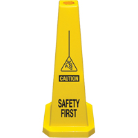 C&ocirc;nes de d&eacute;viation  Safety First , Anglais avec pictogramme Quali-T-Solutions