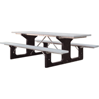 Recycled Plastic Picnic Tables, 6' L x 61-1/2" W, Grey Quali-T-Solutions