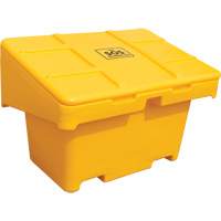 Contenants pour sel & sable SOS, Avec Moraillon, 42" x 29" x 30", 11 pi³, Jaune Quali-T-Solutions