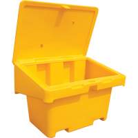 Contenants pour sel & sable SOS, Avec Moraillon, 42" x 29" x 30", 11 pi³, Jaune Quali-T-Solutions