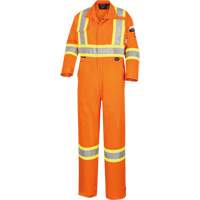 5555 High Visibility FR Rated & Arc Rated Safety Coveralls, Size 36, High Visibility Orange, 11 cal/cm² Quali-T-Solutions