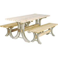 Trousse de table &agrave; pique-nique et bancs 2x4 Basics, 8' lo x 30" la, Sable Quali-T-Solutions