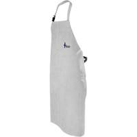 Leather Welding Apron, Bib, 52" L, Pearl Grey Quali-T-Solutions