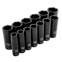 Jeu de douilles SAE, 13 Mcx, Chocs, Prise de 1/2", Profond Quali-T-Solutions
