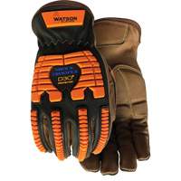 Drill Sergeant Impact Gloves, Large, Grain Leather Palm, Slip-On Cuff Quali-T-Solutions