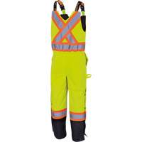 5041BB Waterproof Quilted Bib Pants, Polyester, Large, High Visibility Lime-Yellow Quali-T-Solutions