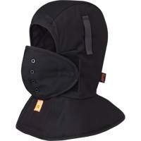 565A Flame Resistant Quilted Long Neck Hardhat Liner, Black, Cotton Quali-T-Solutions