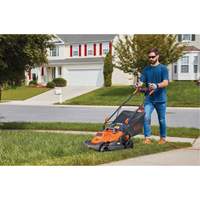 Lawn Mower with Comfort Grip Handle, Push Walk-Behind, Electric, 15" Cutting Width Quali-T-Solutions