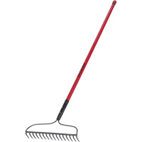 Bow Rake, Fibreglass Handle, 66" L, 16-4/5" Blade, 16 Tines Quali-T-Solutions