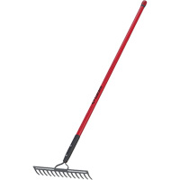 Level Rake, Fibreglass Handle, 14" W, Forged Steel Blade, 14 Tines Quali-T-Solutions