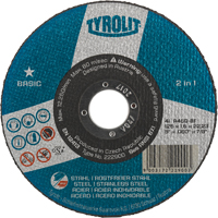 Basic 2 In 1 Cut-Off Wheel, 4-1/2" x 1/16", 7/8" Arbor, Type 1, Aluminum Oxide, 13300 RPM Quali-T-Solutions
