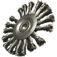 Circular Knotted Wire End Brushes, 3-1/2" Dia., 0.014" Wire Dia., 1/4" Shank Quali-T-Solutions