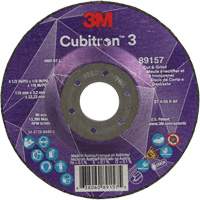 Cubitron 3 Cut and Grind Wheel, 4-1/2" x 1/8", 7/8" Arbor, Type 27, 36 Grit, Ceramic Quali-T-Solutions