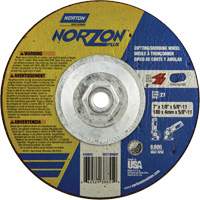 NorZon Plus SGZ  Grinding & Cutting Wheel, 7" x 1/8", 5/8"-11 Arbor, Type 27, Ceramic Alumina Quali-T-Solutions