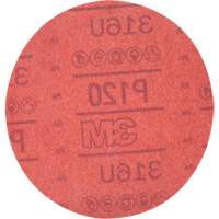 Hookit Red Abrasive Disc 316U, 01224, 6" Dia., P120 Grit, Aluminum Oxide, A Quali-T-Solutions