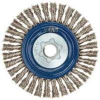 Stringer Bead Knot Wire Brush For Angle Grinders, 5" Dia., 0.02" Fill, 5/8"-11 Arbor, Stainless Steel Quali-T-Solutions