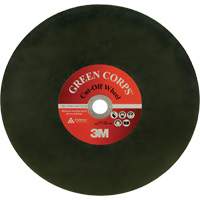 Green Corps Cut Off Wheel, 13-9/10" x 0.118", 1" Arbor, Ceramic, 20000 RPM Quali-T-Solutions