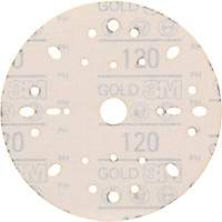 Disque abrasif dor&eacute; Hookit, dia 6", Grain 120, Oxyde d'aluminium, Poids C Quali-T-Solutions