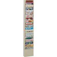Literature Rack, Wall Mount, 20 Slots, Steel, 9-3/4" W x 4-1/8" D x 58" H Quali-T-Solutions