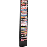 Literature Storage Racks, Stationary, 20 Slots, Steel, 13-1/8" W x 4-1/8" D x 58 1/2" H Quali-T-Solutions