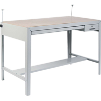 Base pour table &agrave; dessin de pr&eacute;cision, 56-3/8" la x Gris Quali-T-Solutions