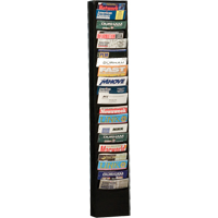 Literature Storage Racks, Stationary, 20 Slots, Steel, 9-3/4" W x 4-1/8" D x 58" H Quali-T-Solutions