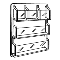 Literature Displays, Wall Mount, 9 Slots, Plastic, 30" W x 2" D x 36-7/8" H Quali-T-Solutions