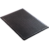 Syst&egrave;me de tapis anti-fatigue emboîtable en caoutchouc conducteur, Caoutchouc, 2' la c, 3' lo, 1/2" &eacute;paisseur, Noir Quali-T-Solutions