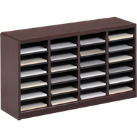 E-Z Stor&reg; Literature Organizer, Stationary, 24 Slots, Wood, 40" W x 11-3/4" D x 23" H Quali-T-Solutions