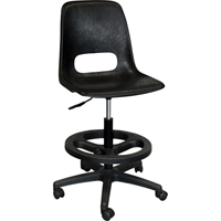 Tabouret avec dossier pour classe de s&eacute;rie 800, Mobile, Ajustable, 21" - 28", Polypropyl&egrave;ne Si&egrave;ge, Gris Quali-T-Solutions