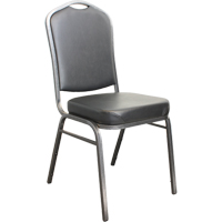 Chaises empilables, Vinyle, Hauteur 37", Capacit&eacute; 275 lb, Noir Quali-T-Solutions