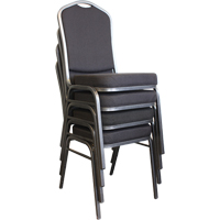 Chaises empilables, Tissu, Hauteur 37", Capacit&eacute; 275 lb, Noir Quali-T-Solutions