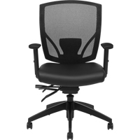 Multi-Tilter Arm Chairs, Vinyl, Black, 300 lbs. Capacity Quali-T-Solutions