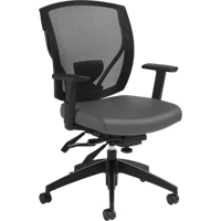 Multi-Tilter Arm Chairs, Vinyl, Charcoal, 300 lbs. Capacity Quali-T-Solutions