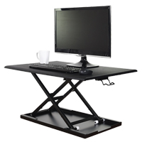 Bureau ajustable pour travail assis et debout, Mod&egrave;le de bureau, 15-3/4" h x 31-1/2" la x 22-1/2" p, Noir Quali-T-Solutions