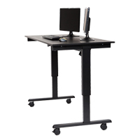 Bureau ajustable pour travail debout, , 45-1/4" h x 29-1/2" p, Noir Quali-T-Solutions