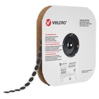 Attache Velcoin, Boucle, 3/4" dia., Adh&eacute;sif, Noir Quali-T-Solutions