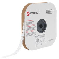 Attache Velcoin, Boucle, 3/4" dia., Adh&eacute;sif, Blanc Quali-T-Solutions