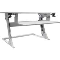Goya Sit-Stand Workstation, Desktop Unit, 21" H x 35-2/5" W x 24" D, White Quali-T-Solutions