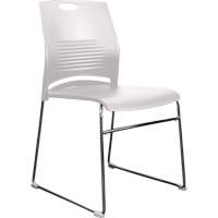 Chaises empilables s&eacute;rie Activ, Plastique, Hauteur 23", Capacit&eacute; 275 lb, Blanc Quali-T-Solutions