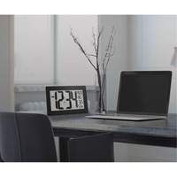Self-Setting & Self-Adjusting Wall Clock with Stand, Digital, Battery Operated, Black Quali-T-Solutions