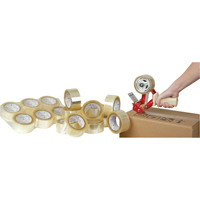 Box Sealing Tape, Hot Melt Adhesive, 1.6 mils, 50 mm (2") x 100 m (328') Quali-T-Solutions