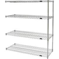 &eacute;tag&egrave;res robustes en treillis chromat&eacute;, Ensemble Ajout, Tiers 4, 36" la x 54" h x 24" p Quali-T-Solutions