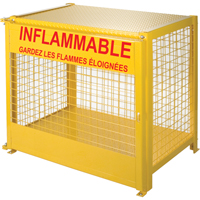 Gas Cylinder Cabinets, 6 Cylinder Capacity, 44" W x 30" D x 37" H, Yellow Quali-T-Solutions