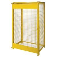 Gas Cylinder Cabinets, 10 Cylinder Capacity, 44" W x 30" D x 74" H, Yellow Quali-T-Solutions